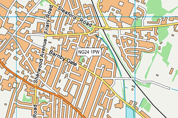 NG24 1PW map - OS VectorMap District (Ordnance Survey)