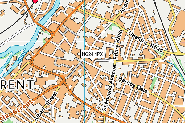 NG24 1PX map - OS VectorMap District (Ordnance Survey)