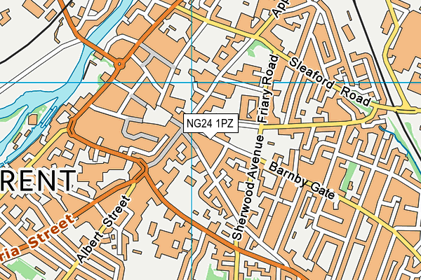 NG24 1PZ map - OS VectorMap District (Ordnance Survey)
