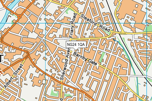 NG24 1QA map - OS VectorMap District (Ordnance Survey)