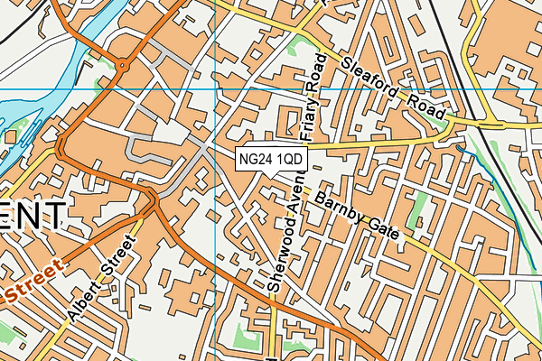 NG24 1QD map - OS VectorMap District (Ordnance Survey)