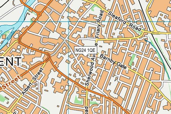 NG24 1QE map - OS VectorMap District (Ordnance Survey)