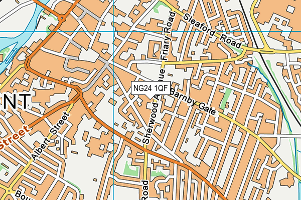 NG24 1QF map - OS VectorMap District (Ordnance Survey)
