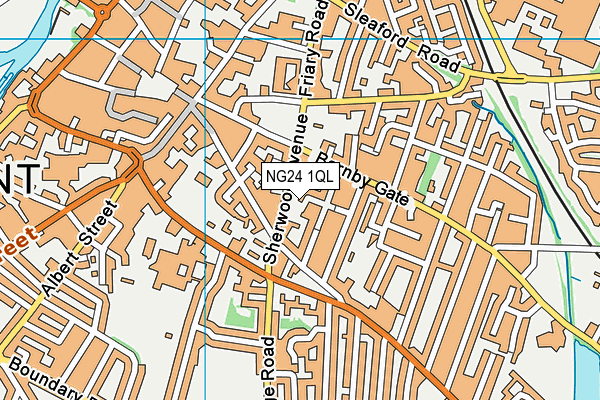 NG24 1QL map - OS VectorMap District (Ordnance Survey)