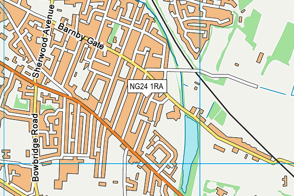 NG24 1RA map - OS VectorMap District (Ordnance Survey)