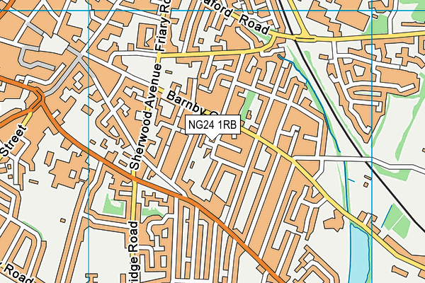 NG24 1RB map - OS VectorMap District (Ordnance Survey)