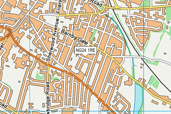 NG24 1RE map - OS VectorMap District (Ordnance Survey)