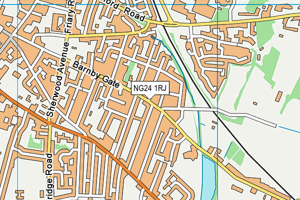 NG24 1RJ map - OS VectorMap District (Ordnance Survey)