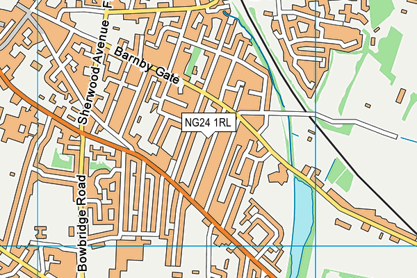 NG24 1RL map - OS VectorMap District (Ordnance Survey)