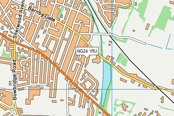 Barnby Road Academy map (NG24 1RU) - OS VectorMap District (Ordnance Survey)