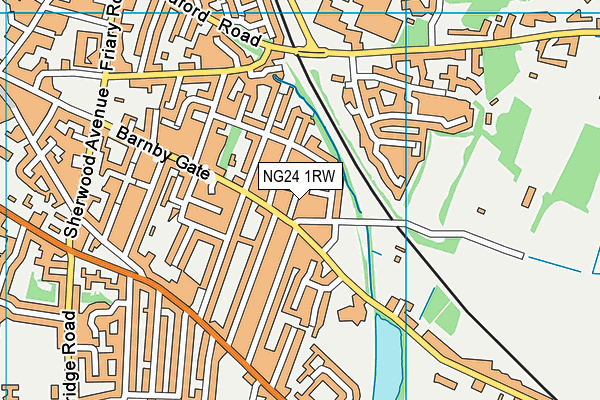 NG24 1RW map - OS VectorMap District (Ordnance Survey)