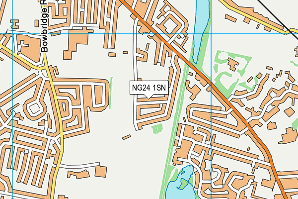 NG24 1SN map - OS VectorMap District (Ordnance Survey)