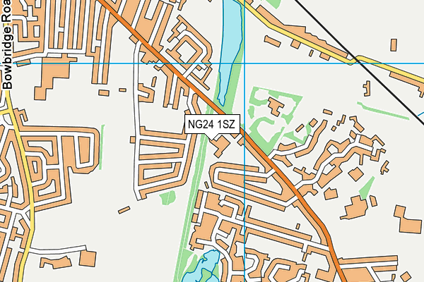 NG24 1SZ map - OS VectorMap District (Ordnance Survey)