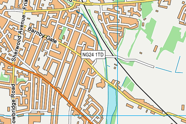 NG24 1TD map - OS VectorMap District (Ordnance Survey)
