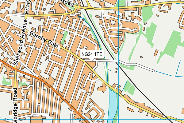 NG24 1TE map - OS VectorMap District (Ordnance Survey)