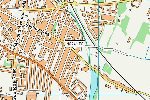 NG24 1TG map - OS VectorMap District (Ordnance Survey)