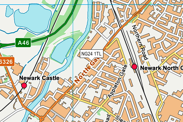 NG24 1TL map - OS VectorMap District (Ordnance Survey)