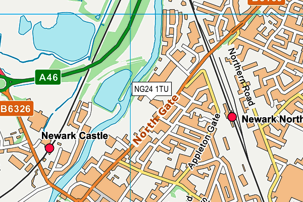 NG24 1TU map - OS VectorMap District (Ordnance Survey)