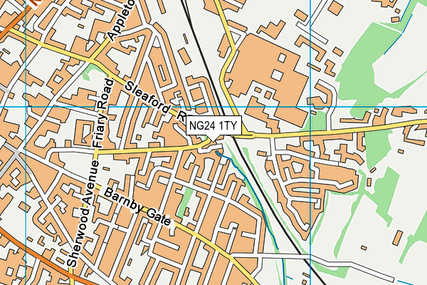 NG24 1TY map - OS VectorMap District (Ordnance Survey)