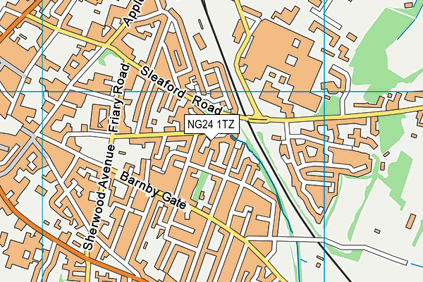 NG24 1TZ map - OS VectorMap District (Ordnance Survey)