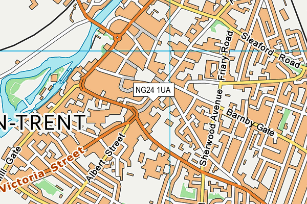 NG24 1UA map - OS VectorMap District (Ordnance Survey)