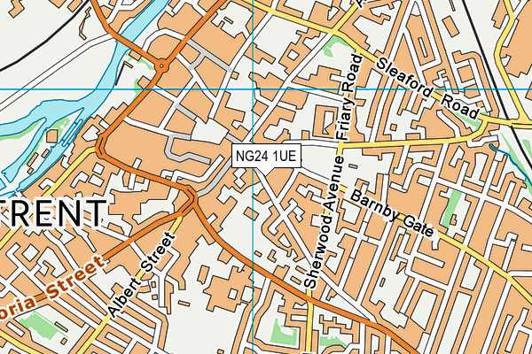 NG24 1UE map - OS VectorMap District (Ordnance Survey)