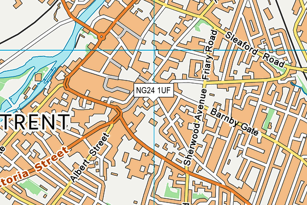 NG24 1UF map - OS VectorMap District (Ordnance Survey)