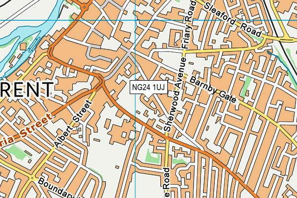 NG24 1UJ map - OS VectorMap District (Ordnance Survey)