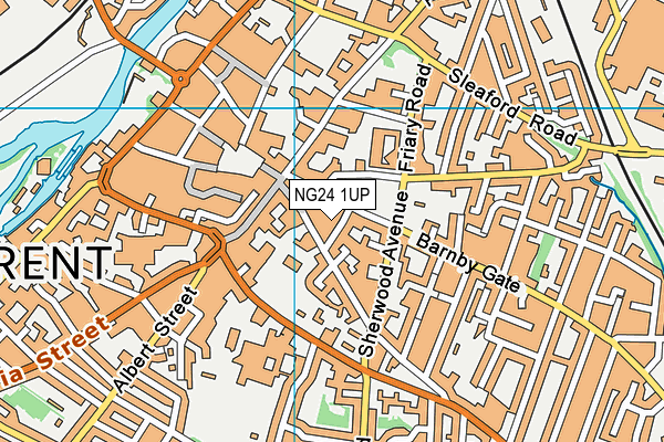NG24 1UP map - OS VectorMap District (Ordnance Survey)