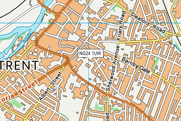 NG24 1UW map - OS VectorMap District (Ordnance Survey)