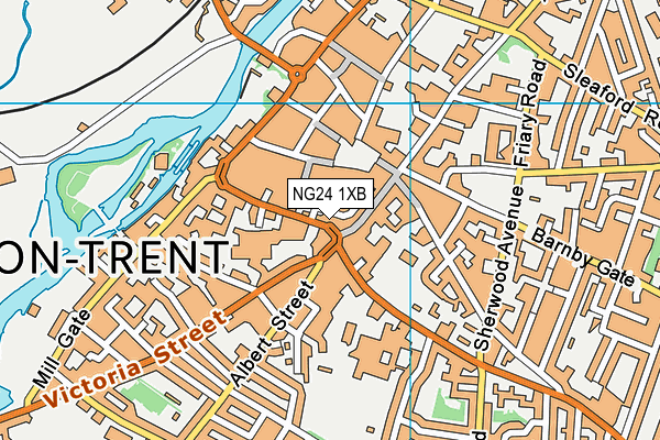 NG24 1XB map - OS VectorMap District (Ordnance Survey)