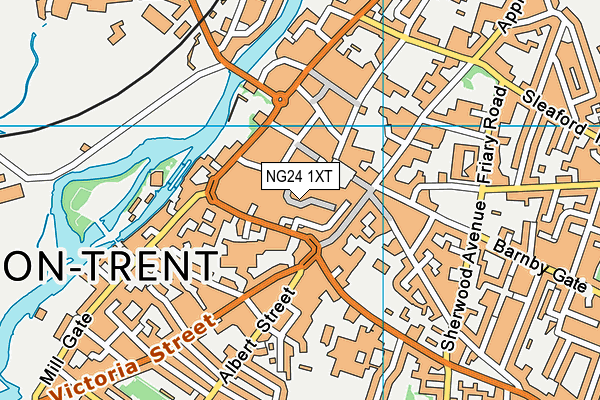 NG24 1XT map - OS VectorMap District (Ordnance Survey)