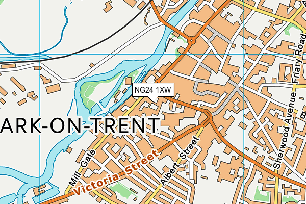 NG24 1XW map - OS VectorMap District (Ordnance Survey)