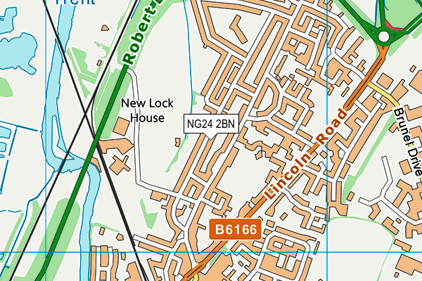 NG24 2BN map - OS VectorMap District (Ordnance Survey)