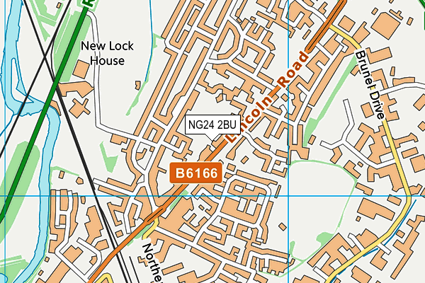 NG24 2BU map - OS VectorMap District (Ordnance Survey)