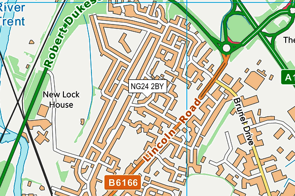NG24 2BY map - OS VectorMap District (Ordnance Survey)