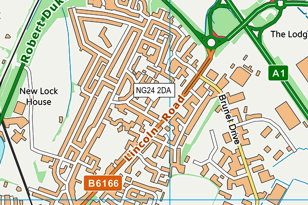 NG24 2DA map - OS VectorMap District (Ordnance Survey)