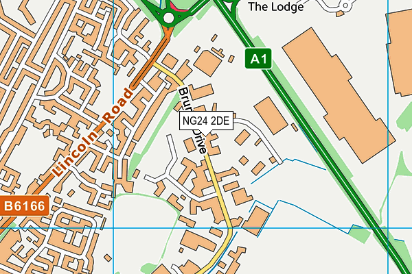 NG24 2DE map - OS VectorMap District (Ordnance Survey)