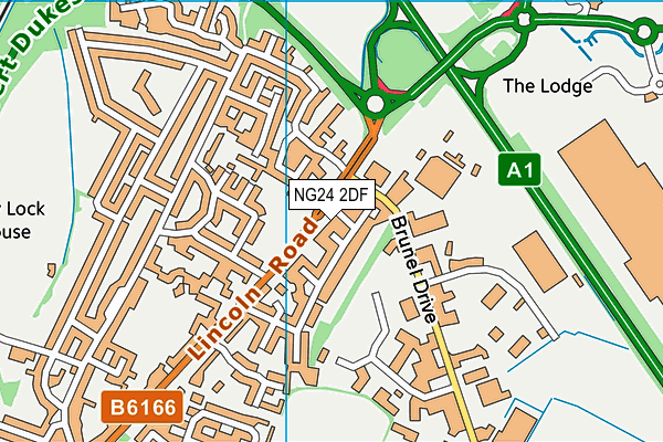 NG24 2DF map - OS VectorMap District (Ordnance Survey)