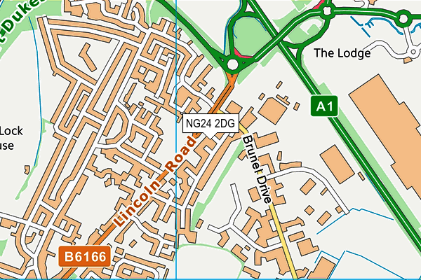 NG24 2DG map - OS VectorMap District (Ordnance Survey)