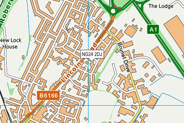 NG24 2DJ map - OS VectorMap District (Ordnance Survey)