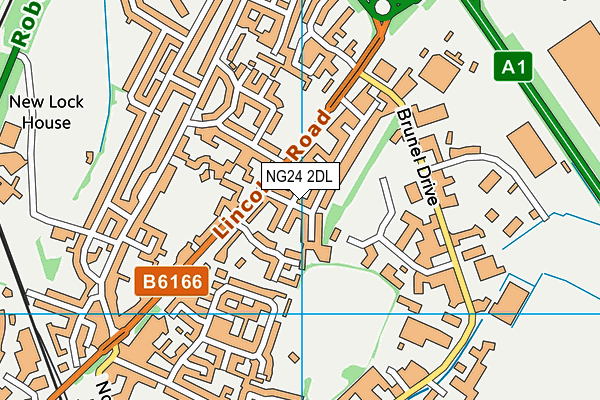 NG24 2DL map - OS VectorMap District (Ordnance Survey)