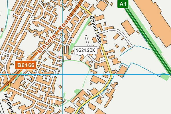 NG24 2DX map - OS VectorMap District (Ordnance Survey)