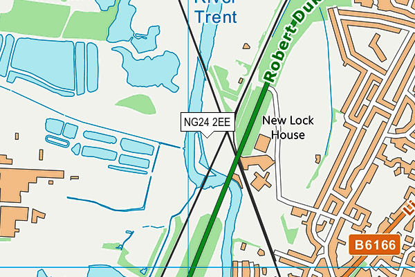 NG24 2EE map - OS VectorMap District (Ordnance Survey)