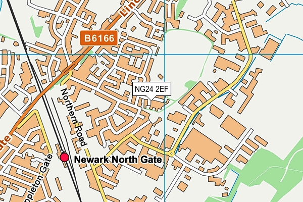 NG24 2EF map - OS VectorMap District (Ordnance Survey)