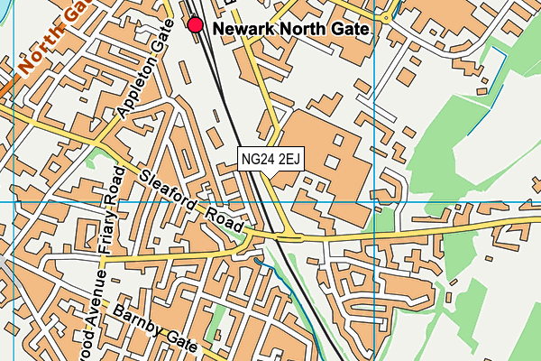 NG24 2EJ map - OS VectorMap District (Ordnance Survey)