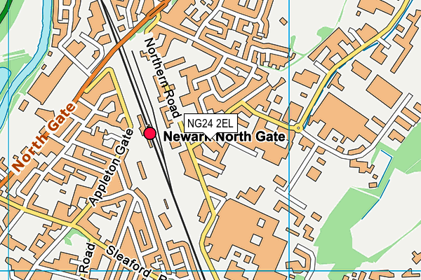 NG24 2EL map - OS VectorMap District (Ordnance Survey)