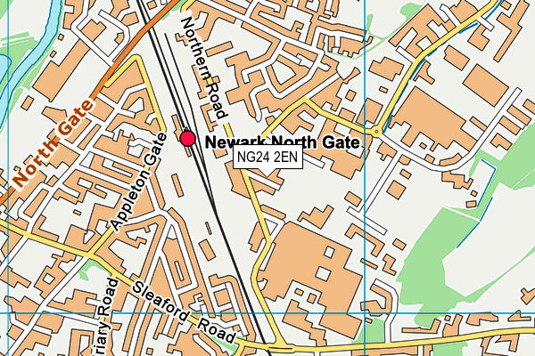 NG24 2EN map - OS VectorMap District (Ordnance Survey)