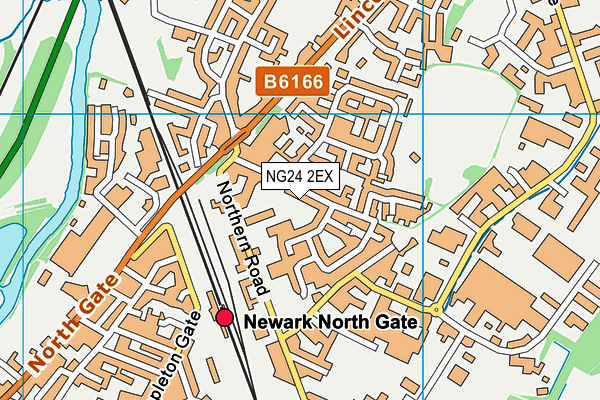 NG24 2EX map - OS VectorMap District (Ordnance Survey)