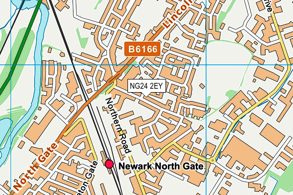 NG24 2EY map - OS VectorMap District (Ordnance Survey)